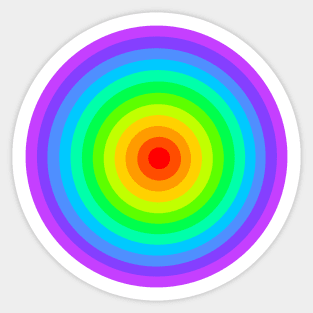 Colourful Rainbow Circle Light Coloured Sticker